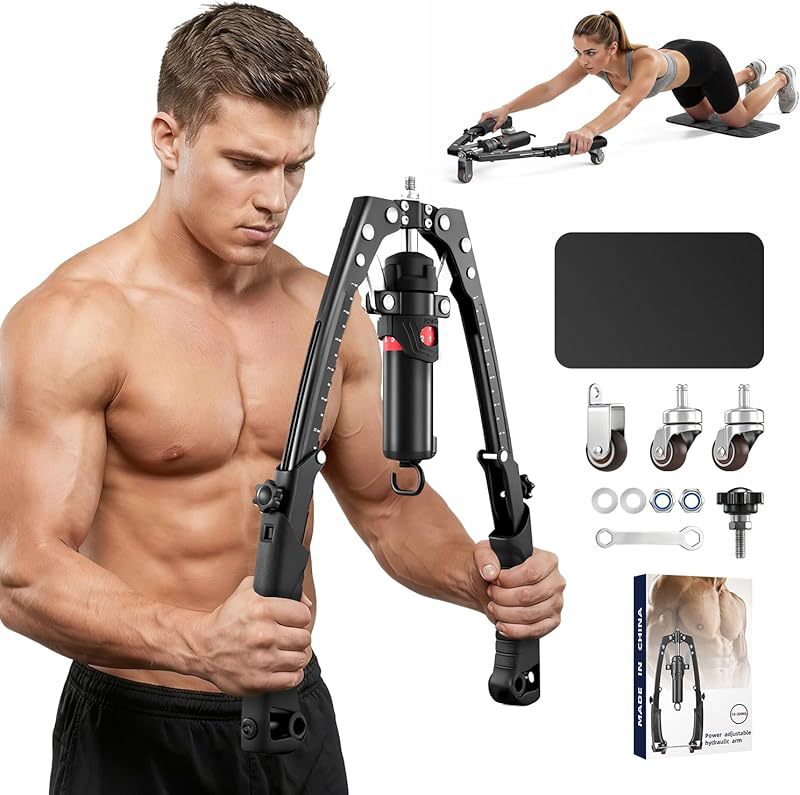 Appareil de Musculation Hydraulique Réglable 10 à 200 kg — Bras, Dos et Pectoraux