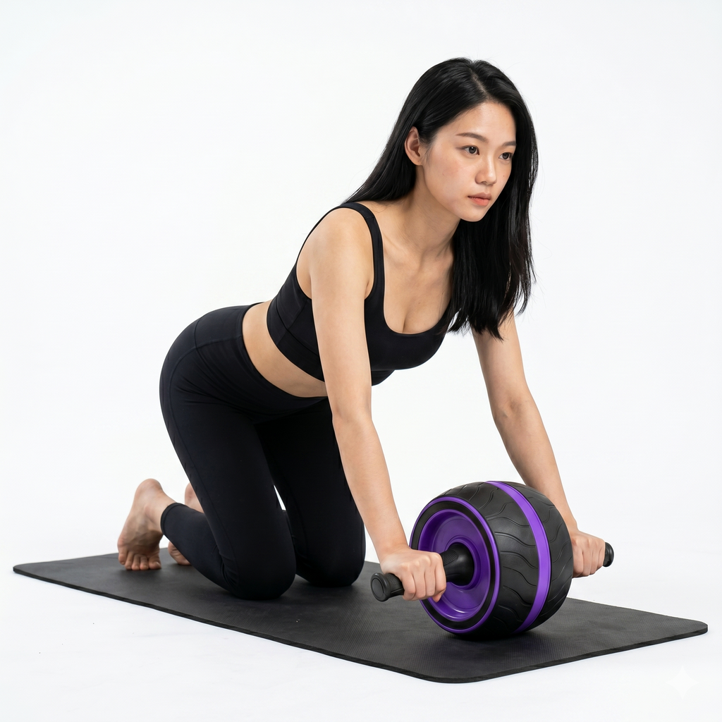 Roue abdominale en mouvement lors d'une extension complète