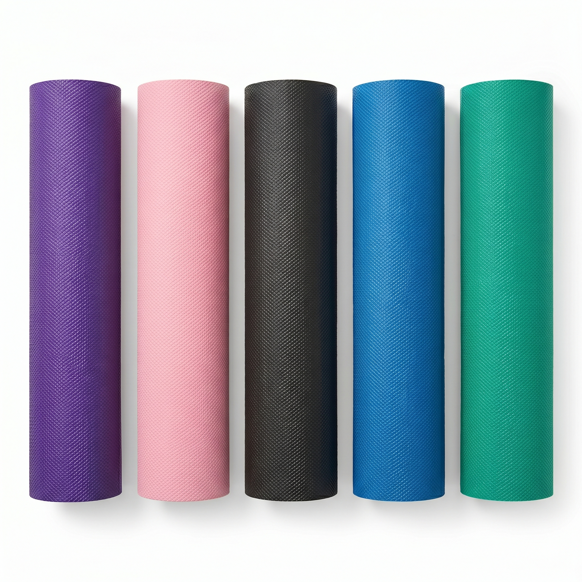 Tapis de fitness roulé avec sa sangle de transport incluse