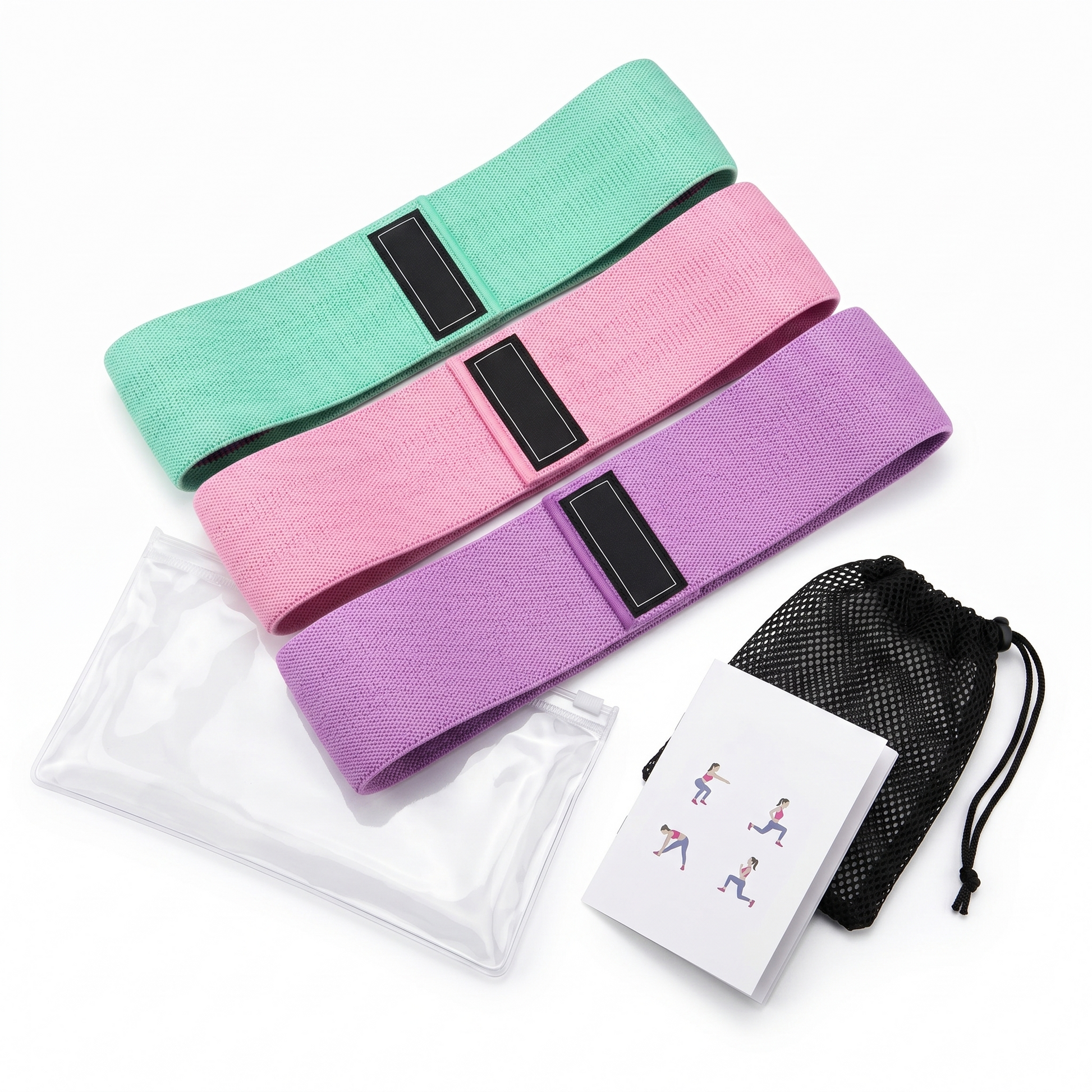Kit de bandes élastiques utilisé pour une séance de yoga au sol